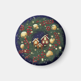 Íman Christmas wreath with pine branches