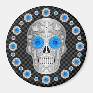 Íman Chrome Calavera (Rosa Azul)