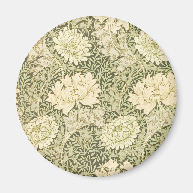 Íman Chrysanthemum Flower Pattern (por William Morris) (Frente)