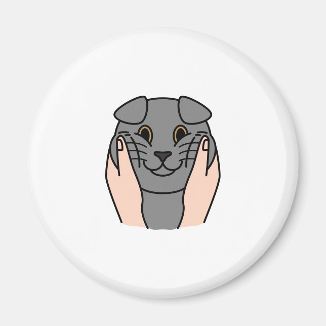 Íman Chubby Cheeks Scottish Fold Cat (Frente)