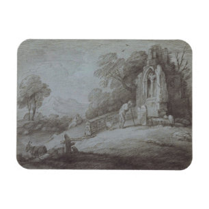 Íman Churchyard de Thomas Gainsborough   com figura