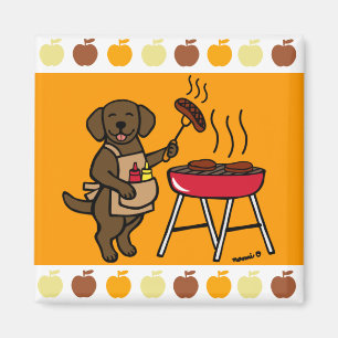 Íman CHURRASCO Chocolate Labrador Chef Magnet