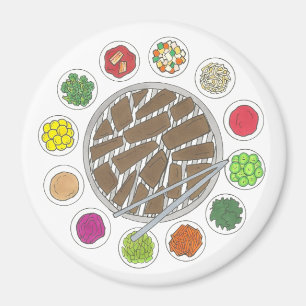 Íman Churrasco coreano Barbecue - Comida de Banchan tor