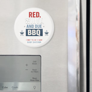 Íman Churrasco Vermelho Branco e Devido para Chá de Beb