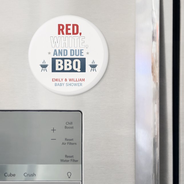Íman Churrasco Vermelho Branco e Devido para Chá de Beb (In Situ (Fridge))