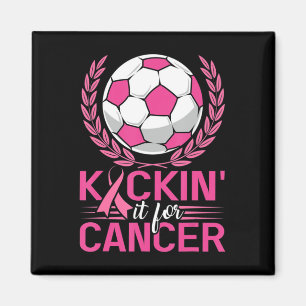 Íman Chute-o para Cancer Futebol Rosa Fita Fita Mama