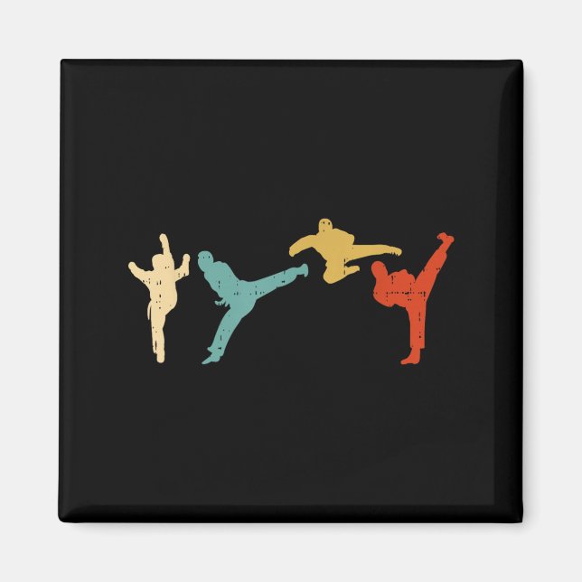 Íman Chutes de Taekwondo Artes Marciais Coreanas Retrô  (Frente)