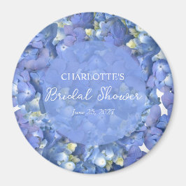 Íman Chuva Azul de Hortênsias Personalizada para Chá de