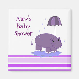 Íman Chuva de Bebê Hipopótamo Roxo