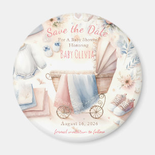 Íman Chuva de Bebê Pastel Salve a Data