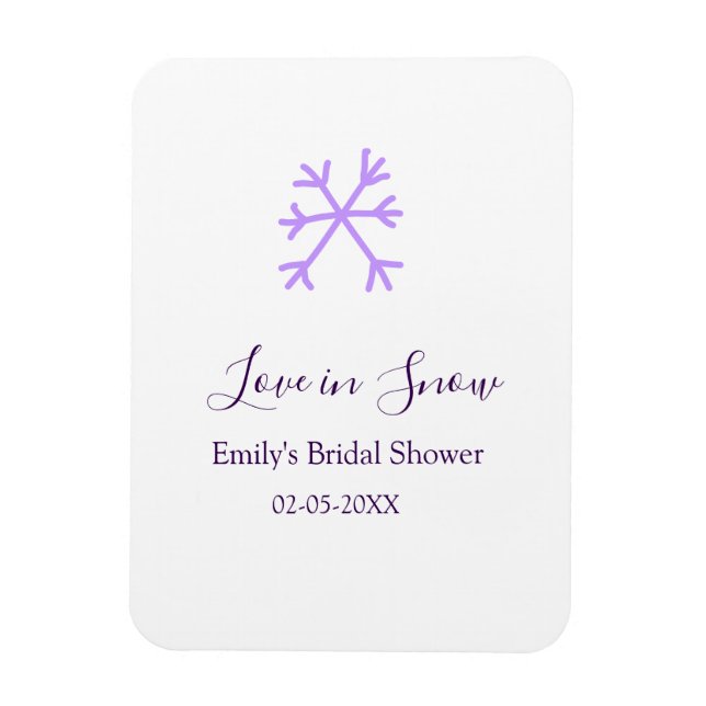 Íman Chuva de neve noivado flocos de neve roxos pasta (Vertical)