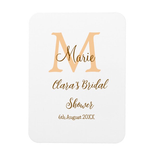 Íman Chuva de noiva monograma laranja adicionar nome mo (Vertical)