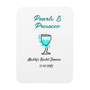 Íman chuva de noiva pérolas e prosecco azul preto nome