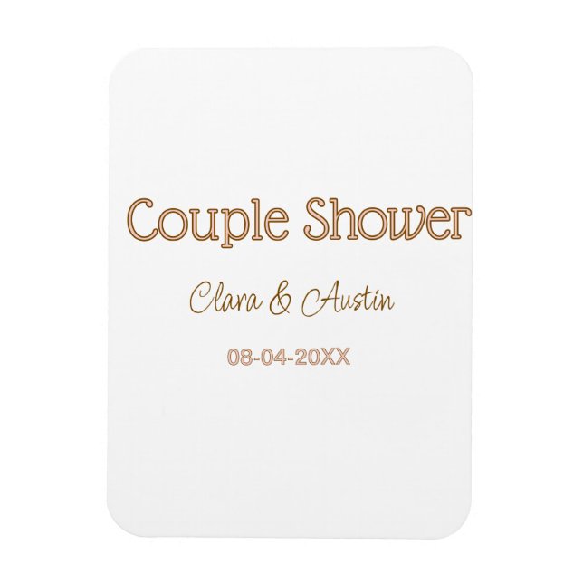 Íman chuva de presentes casal nome data marrom rosa pas (Vertical)