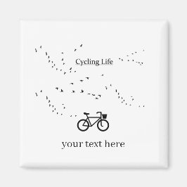 Íman Ciclismo da vida, livre como um pássaro personaliz