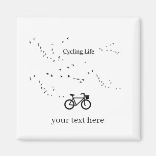 Íman Ciclismo da vida, livre como um pássaro personaliz