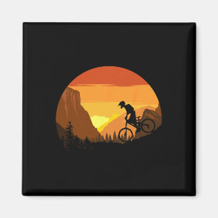 Íman Ciclismo de Montanha Trilha Retro Pôr do Sol Pilot