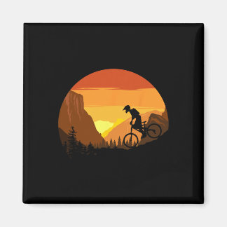 Íman Ciclismo de Montanha Trilha Retro Pôr do Sol Pilot