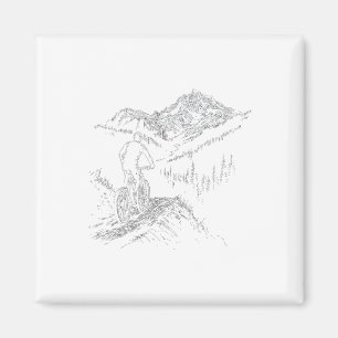 Íman Ciclista de Montanha Subindo Arte Estética de Cicl