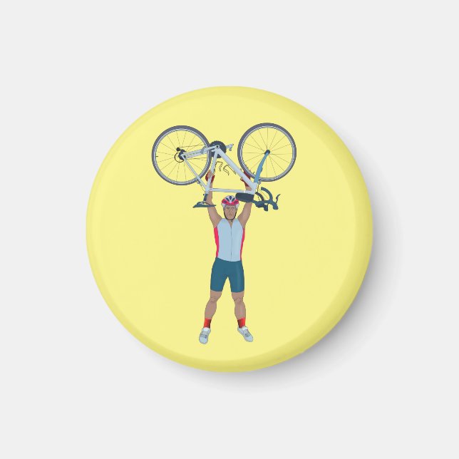 Íman Ciclista Levantando uma Bicicleta (Frente)