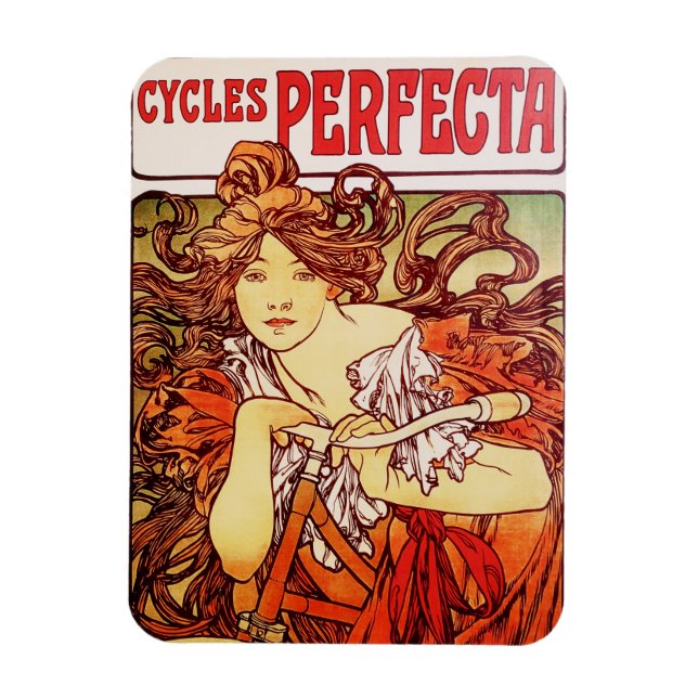 Íman Ciclos Perfecta de Alphonse Mucha (Vertical)