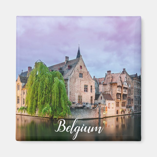Íman Cidade antiga de Bruges e torre de Belfry (Frente)