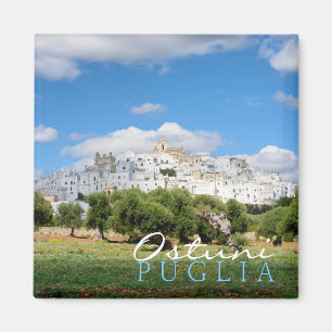 Íman Cidade branca Ostuni, ímã do texto de Puglia
