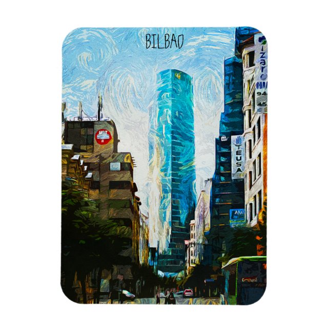 Íman Cidade da Ilustração da Tinta de Óleo de Espanha B (Vertical)