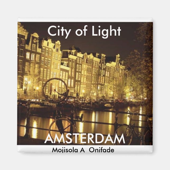 Íman cidade da luz (Amsterdã) - Personalizada (Frente)