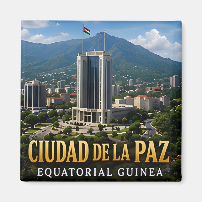 Íman Cidade da Paz Guiné Equatorial Viagem Lembrança (Frente)