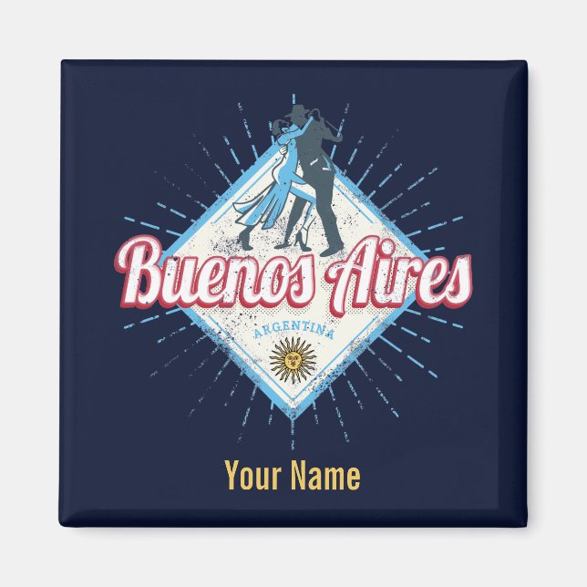 Íman Cidade de Buenos Aires Argentina Retro Tango Vinta (Frente)