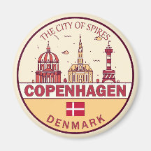 Cidade de Copenhagen Dinamarca - Skyline Emblem