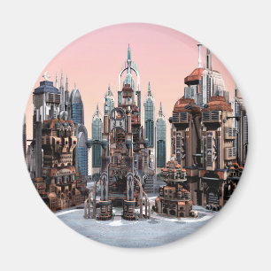 Íman Cidade de Fantasia Futurista Arte de Horizonte de 