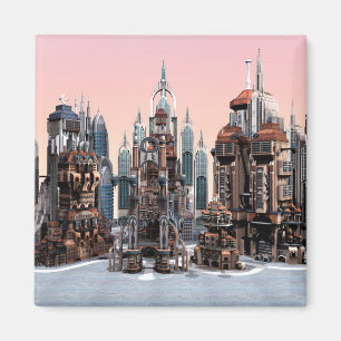 Íman Cidade de Fantasia Futurista Arte de Horizonte de