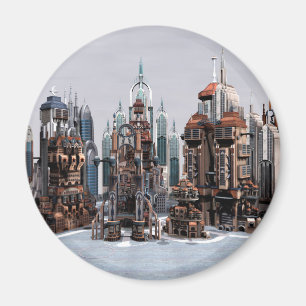 Íman Cidade de Fantasia Futurista Arte de Horizonte de