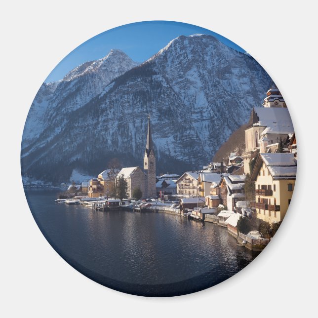 Íman Cidade de Hallstatt na neve no inverno (Frente)