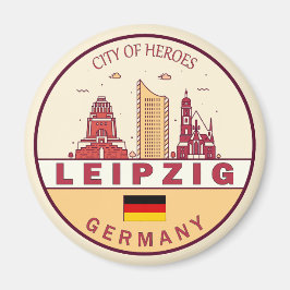 Íman Cidade de Leipzig, Alemanha, Skyline Emblem