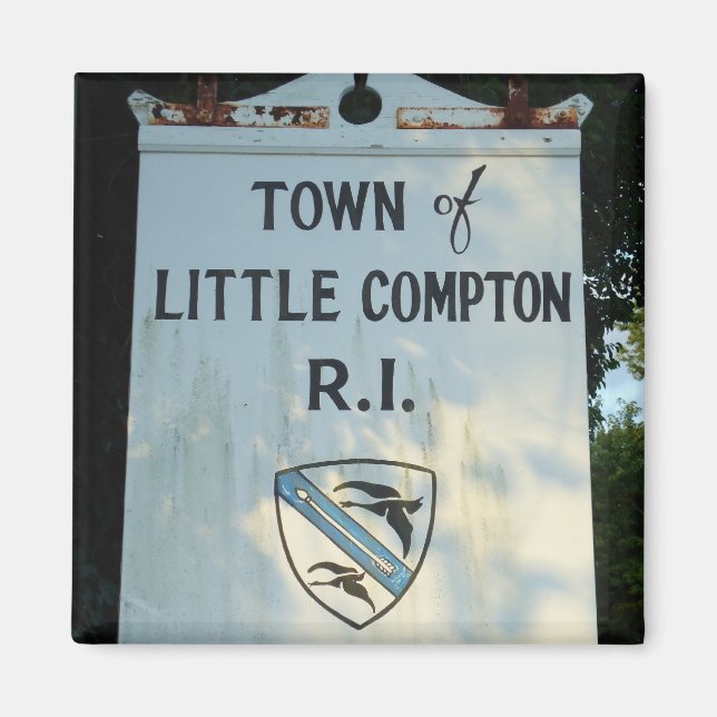 Íman Cidade de Little Compton, RI - Sinal de madeira (Frente)