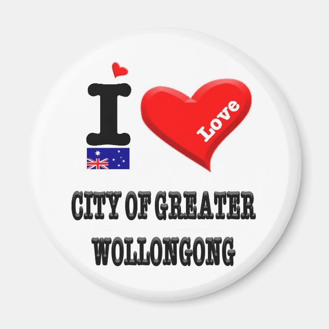 Íman CIDADE DE MAIOR WOLLONGONG - EU Amo (Frente)