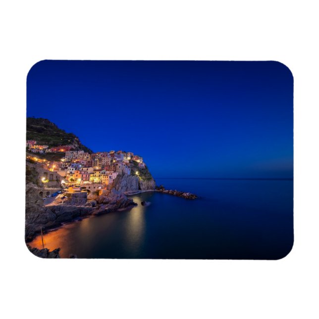 Íman Cidade de Manarola no Cinque Terre à noite (Horizontal)