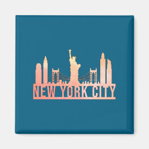 Íman Cidade de Nova York EUA Paisagem Urbana Silhueta P