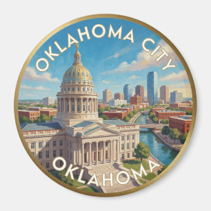 Íman Cidade de Oklahoma Oklahoma Capitólio Viagem Arte