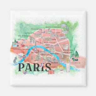 Íman Cidade de Paris France do mapa ilustrado amor do