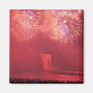 Íman Cidade de Quebec, Quebec, Canadá. Fogos de artifíc