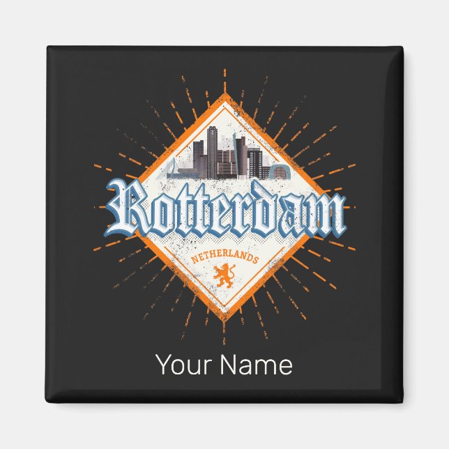 Íman Cidade de Roterdão, Países Baixos Skyline - Holand (Frente)