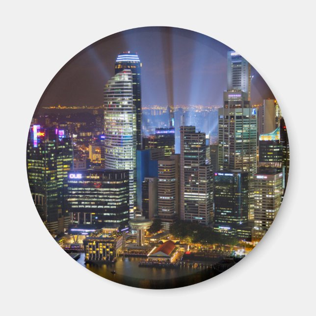 Íman Cidade de Singapura no centro à noite (Frente)