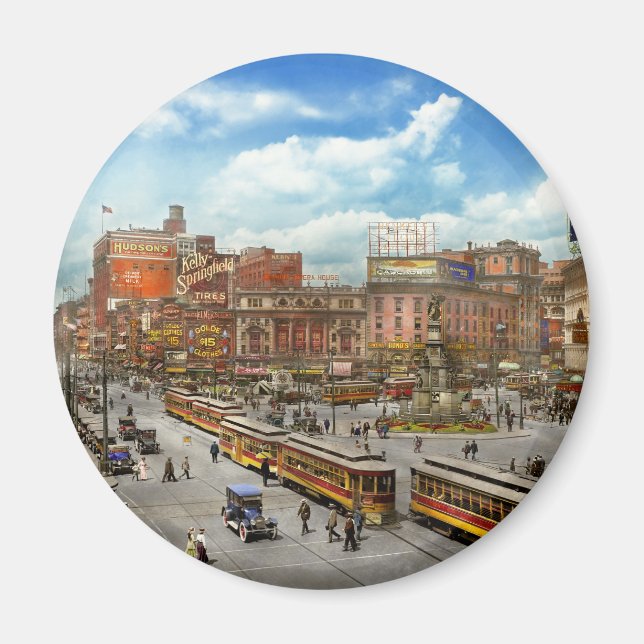 Íman Cidade - Detroit MI - Motor City 1917 (Frente)