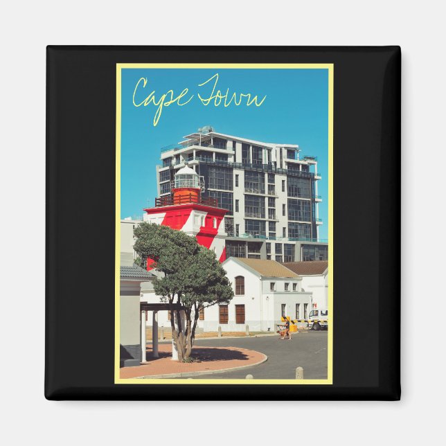 Íman Cidade do Cabo ZA África do Sul Lighthouse Magnet (Frente)