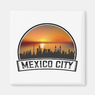 Íman Cidade do México CDMX Vintage Sunset Cityscape