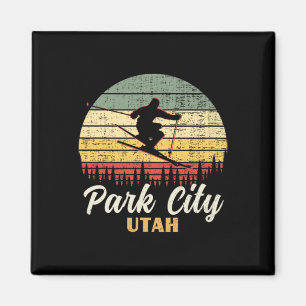 Íman Cidade do Parque Utah Esqui Montanha Vintage Féria